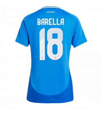 Italien Nicolo Barella #18 Replika Hjemmebanetrøje Dame EM 2024 Kortærmet